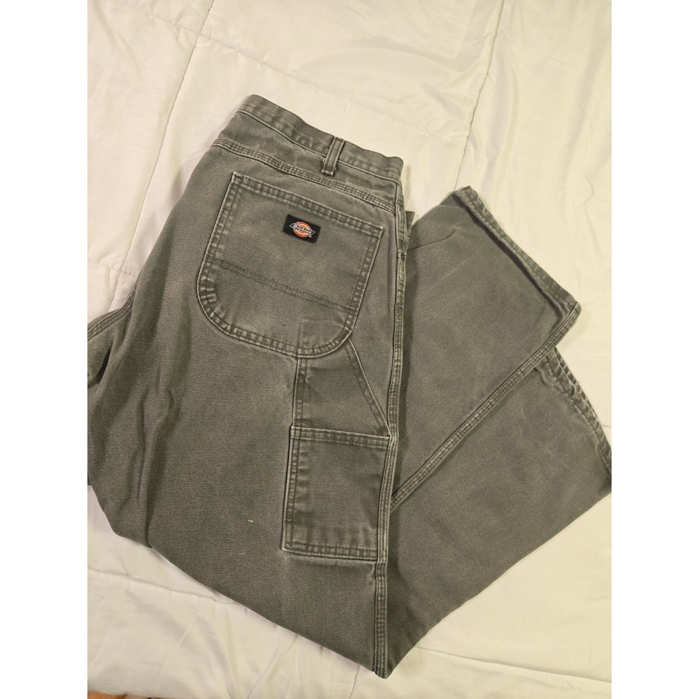 Dickies Men's Work Pants Gray 100% Cotton Size 34 1939RMS Made in Honduras